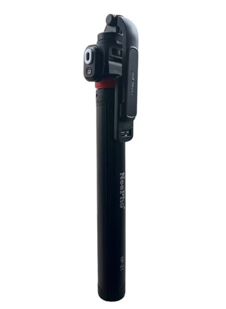 ني فو حامل ثلاثي القوائم قابل للتمديد حتى 2.1 متر، تصميم متعدد الوظائف للتصوير الفوتوغرافي الاحترافي NP-Z1، متوافق مع الهواتف والكاميرات والإضاءة، مزود بحامل جوال مخفي وجهاز تحكم عن بعد، قابل للطي والحمل - مثالي لمقاطع الفيديو والمدونات والبث المباشر والصور الجماعية والصور الشخصية، مع قاعدة ثابتة وأداء احترافي في كل مكان - Image 3